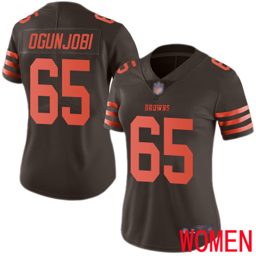 Cleveland Browns Larry Ogunjobi Women Brown Limited Jersey 65 NFL Football Rush Vapor Untouchable